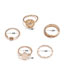 Fashion Gold Color Diamond Geometric Alloy Ring Set