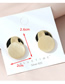 Fashion Golden Real Gold Plated Frosted Round Earrings