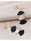 Fashion Golden Real Gold Plated Frosted Fan Earrings