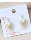 Fashion Golden Real Gold Plated Pearl And Diamond Firework Earrings
