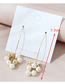 Fashion Golden Real Gold Plated Pearl Tassel Earrings