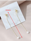 Fashion Golden Real Gold-plated Long Geometric Pearl Earrings