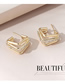 Fashion Golden Real Gold Plated Geometric Earrings With Diamonds