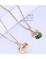 Fashion Green Opal Bow Necklace With Diamonds