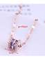 Fashion Rose Gold Color Micro-inlaid Zircon Small Waist Geometric Necklace
