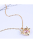Fashion Pink Diamond Micro-inlaid Zircon Auspicious Horn Necklace