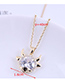 Fashion White Diamond Micro-inlaid Zircon Auspicious Horn Necklace