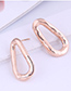 Fashion Rose Gold Color Titanium Steel Geometric Hollow Stud Earrings