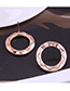 Fashion Rose Gold Color Titanium Steel Round Hollow Earrings