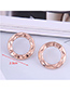 Fashion Rose Gold Color Titanium Steel Round Hollow Earrings