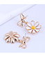 Fashion Pink Bowknot Daisy Oil Dripping Alloy Earrings