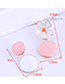Fashion Pink Flower Pearl Asymmetrical Oil Drop Alloy Stud Earrings