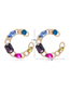 Fashion Gold Color Diamond C-shaped Alloy Hollow Earrings