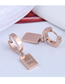 Fashion Rose Gold Titanium Steel Square Letter Geometric Earrings