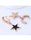 Fashion Rose Gold Titanium Steel Five-pointed Star Oil Drop Earrings