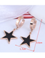 Fashion Rose Gold Titanium Steel Five-pointed Star Oil Drop Earrings