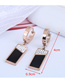 Fashion Black Titanium Steel Diamond Geometric Rectangular Earrings