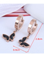 Fashion White Titanium Steel Butterfly And Diamond Round Earrings