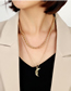 Fashion Gold Color Meniscus Pendant Chain Double Necklace