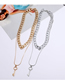 Fashion Silver Color Key Alloy Double Chain Necklace