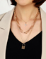 Fashion Gold Color Love Lock Moon Star Chain Alloy Multilayer Necklace