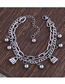 Fashion Lock Stainless Steel Beads Love Lock Double-layer Bracelet