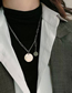Fashion Round Card Long Round Necklace With Smiley Face Pendant