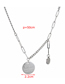 Fashion Round Card Long Round Necklace With Smiley Face Pendant