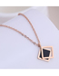 Fashion Rose Gold Geometric Square Titanium Steel Necklace