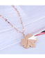 Fashion Rose Gold Maple Leaf Geometric Titanium Steel Necklace