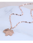 Fashion Rose Gold Maple Leaf Geometric Titanium Steel Necklace