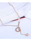 Fashion Rose Gold Letter Bead Pendant Geometric Titanium Steel Necklace