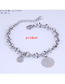 Fashion Silver Stainless Steel Coin Pendant Round Bracelet