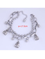 Fashion Silver Stainless Steel Bead Wallet Double-layer Bracelet