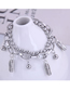 Fashion Silver Peanut Double Bracelet With Stainless Steel Beads
