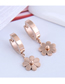 Fashion Rose Gold Daisy Pendant Titanium Steel Stud Earrings