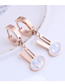 Fashion Rose Gold Small Rabbit Five-pointed Star Pendant Titanium Steel Earrings