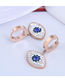 Fashion Rose Gold Diamond Eye Pendant Titanium Steel Stud Earrings