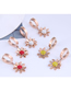 Fashion Red Diamond Diamond-studded Small Chrysanthemum Titanium Steel Earrings