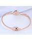 Fashion Rose Gold Titanium Steel Watch Cutout Bracelet