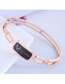 Fashion Rose Gold Titanium Steel Letter Geometric Hollow Bracelet