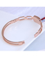 Fashion Rose Gold Titanium Steel Letter Geometric Hollow Bracelet