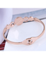 Fashion Rose Gold Titanium Steel Round Diamond Cutout Bracelet