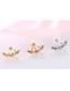 Fashion Gold Color Flower Resin Micro Inlaid Zircon Earrings