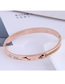Fashion Rose Gold Color Titanium Steel Letter Diamond Chain Bracelet