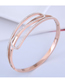 Fashion Rose Gold Color Titanium Steel Geometric Hollow Open Bracelet