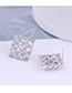 Fashion Gold Color Square Diamond Alloy Hollow Earrings