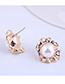 Fashion Gold Color Flower Pearl Alloy Earrings