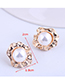 Fashion Gold Color Flower Pearl Alloy Earrings