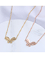 Fashion Rose Gold Color Titanium Steel Butterfly Letter Necklace